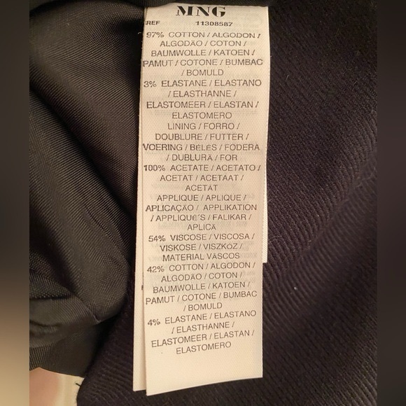 NWOT Mango Suit Size 8 Black Pencil Skirt with Satin Panels Office - Picture 11 of 11